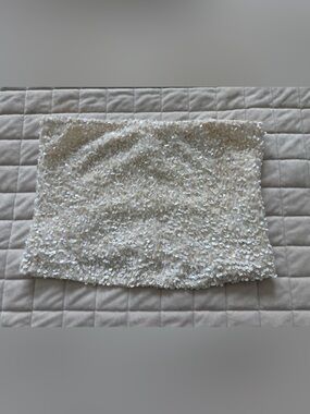 H&M White Sequin Tube Top